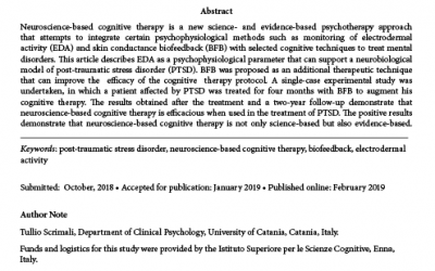 Neuroscience-Based Cognitive Therapy for the Treatment of Post-Traumatic Stress Disorder